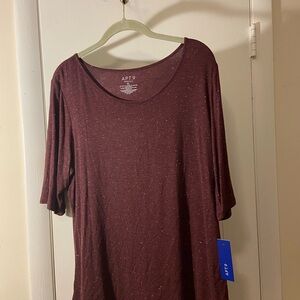 Apt. 9 Women's Burgundy Short Sleeve Top